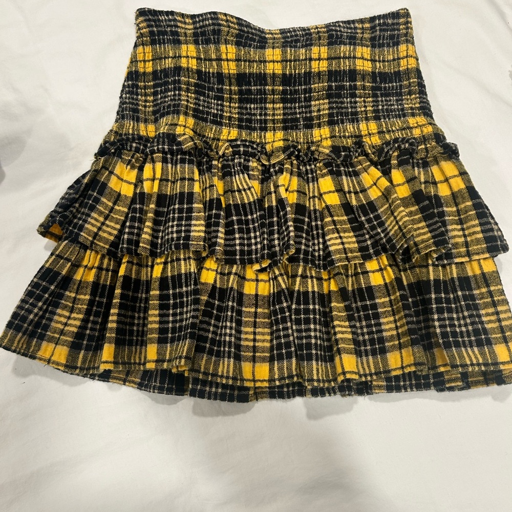 Aqua plaid mini skirt- size small